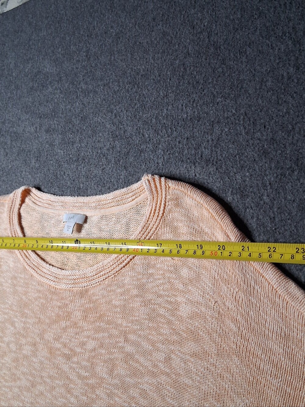 J. Jill Womens Peach 100% Cotton Knit Dolman Long Sleeve Oversized Sweater 4X - Picture 10 of 12
